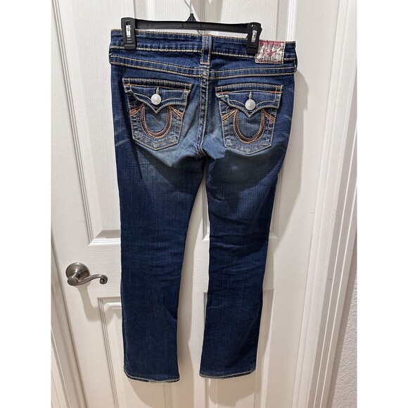 True Religion Women’s Rainbow Billy Jeans 28/30 Distressed Flap Pockets - Picture 2 of 13